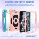 KCJ for iPad Air 11 Inch Case M3 2025 7th Generation & M2 2024 6th Generation, with Tempered Glass Screen Protector,Rugged Protective Case with Folding Stand/Pencil Holder/Shoulder Strap (Rainbow)