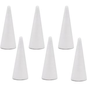 Crafare 6 Pack Foam Tree Cones Polystyrene Cone 2.75x7.87Inch for Christmas Tree Project Making Wedding Table Centerpiece Arts Crafts Supplies and Floral Arrangement
