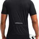 Bikewa Men's Cycling Jersey Moisture Wicking Short Sleeve UPF Half Zip Bike Road Riding Biking Shirts for Men Zipper Pockets, Size: L