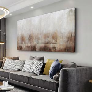 Abstract Wall Art Home Decor Wall Brown Canvas Print Wall Art Framed Modern Abstract Artwork for Living Room Bedroom Dining Room Home Office Decor 29"x58"