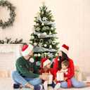 38Pcs Velvet Christmas Ornaments Set, Cream White Flocked Christmas Ornaments for Xmas Tree Decorations Shatterproof Plastic Hanging Balls Assorted Indoor Home Party Holiday Wedding Decor