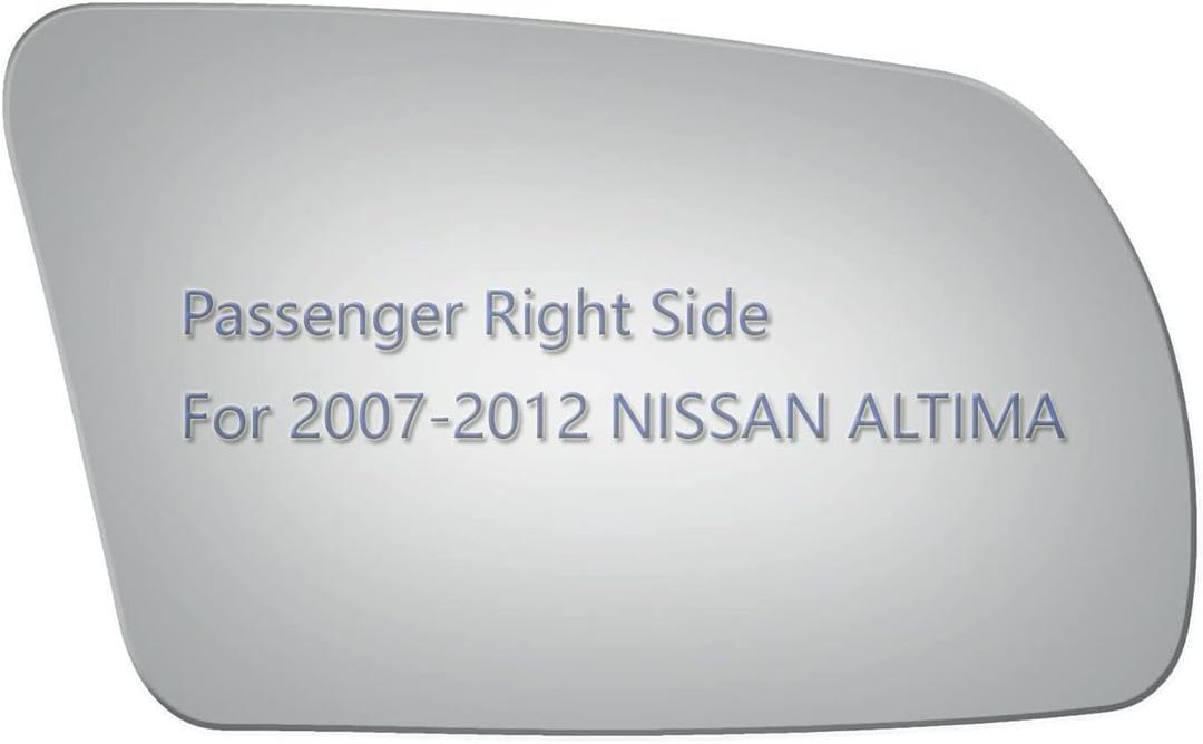 JZSUPER Side Mirror Glass fit for Nissan Altima 2007 2008 2009 2010 2011 2012 Passenger Right Side RH Convex, Including Adhesive