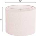 Wellmet Self-assembly Lampshade, Linen, 13" Top x13" Bottom x10" High, Drum Lampshade for Table Lamp, Bedside Lamp, Floor Lamp, Fabric Replacement Lamp Shade Classic Modern Style, Spider Fitter