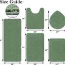 SHACOS Sage Green 5 Pieces Bathroom Rugs Set with Toilet Lid Cover Ultra Soft Absorbent Microfiber Bath Mat U Shape Contour Rug for Bathroom, Non Slip Machine Washable Bath Runner Rugs for Bedroom