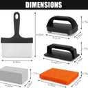 Upgraded Blackstone Griddle Cleaning Kit, with 36 Inch Silicone Griddle Mat, Oil Cup Liner, Heat-Resistant Silicone Spatula Mat with Hanger, Griddle Scraper, Cleaning Brick, Scouring Pads