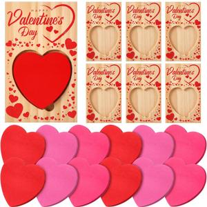 18 Pcs Valentine's Day Gift Heart Shape Cute Sticky Notes with Holders Party Favors Self-Adhesive Red Pink Sticky Notes Personalized Exchange Gifts for Coworker School Office Organizer