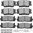 Ceramic Brake Pads Kits,SCITOO 8pcs Brakes Pads Set fit for 2013-2018 for Lexus ES300h,2007-2018 for Lexus ES350,2008-2018 for Toyota Avalon,2007-2017 for Toyota Camry