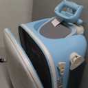 Kids Ride-on Luggage with Seat, 20 inch Carry On Suitcase, 2-in-1 Children's Luggage with Shockproof Silent Wheels and Guardrail for Airplane & Travels (New Style Blue)