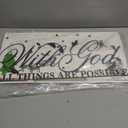 Vivegate With God All Things Are Possible Sign Metal Wall Decor, 18"X12" Inch Religious Scripture Black Christian Bible Verses Everthing Is Possible with God Bibical Wall Hanging Decoration