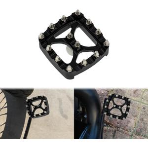 Motorcycle Brake Pedal Pad Cover MX Offroad Mini Foot Pegs Step Plate Fit for Harley Dyna Softail Sportster XL XG (Black)