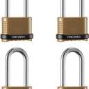Heavy Duty Combination Lock, 4-Digit Combo Lock with Long Shackle,Weatherproof Combination Padlock for Outdoor Use,4 Pack