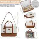 Wogarl 4PCS Weekender Bags for Women Large Overnight Weekend Travel Duffel Carry on Shoulder with Shoe Compartment Canvas Toiletry Bag for Travel Business Gym