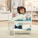 Melissa & Doug Mine to Love Wooden Play Bunk Bed for Dolls up to 18 inches-Stuffed Animals - White (2 Beds, 17.4H x 9.1W x 20.7L Assembled and Stacked)