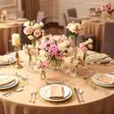 200pcs Gold Placemats Round Disposable Placemats,13 Inch Gold Foil Mesh Place Mats Table Mates Doilies, Thin Mesh Table Runner for Home Decoration Dining Wedding Birthday Party