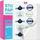 QYH Printable Sticker Paper for Printer - Matte Waterproof White Vinyl, 160 Sheets 8.5x11in Bulk Stickers for Small Business/Home, Compatible with Cricut/Silhouette & Inkjet/Laser Printers