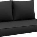 Outdoor Loveseat Cushion Set, 46" x 26" Loveseat Cushions for Outdoor Furniture, Waterproof & Fade-Resistant Patio Furniture Cushions, Deep Seat Cushion for Bench, Swing and Couch, Black