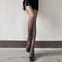 3 x Y2k Star Rhinestone Butterfly Print Pantyhose for Women Tights Thigh High Stockings Tights (Black)