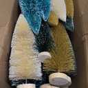 Vinsot 20 Pcs Bottle Brush Christmas Trees 512 Inch Artificial Bottle Trees with Wood Base Mini Sisal Snow Tree for Christmas Tabletop Craft Home Party Decorations (Green Golden White)