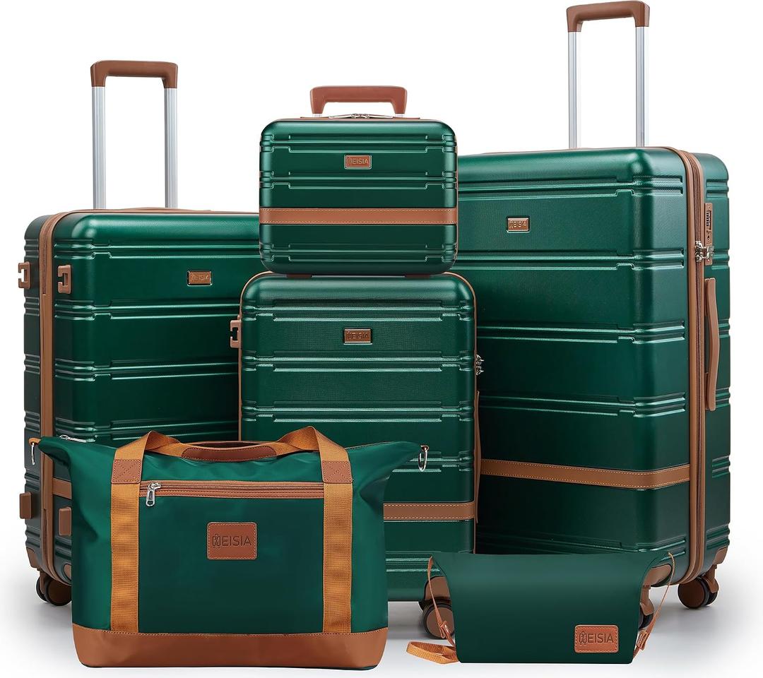 NEISIA Luggage Sets, Suitcase with Spinner Wheels, PC+ABS Hardshell Travel Luggage Set with TSA Locks,Lightweight Rolling LuggageCarry on suitcase with YKK Zippers
