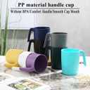 Berglander Plastic Coffee Mugs Set of 8, Mutil Color Plastic Cups with Handles 15oz, Reusable Water Cup, Easy to Carry, Great for Home, Garden, Picnic, Camping, Outdoor