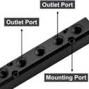 Air Manifold, 5 Way 7 Port Air Compressor Manifold, Air Hose Inline Manifold Block Splitter, Pneumatic Manifold Air Distribution Block, NPT 1/2 Inch Supply Port, NPT 1/4 Inch Output Portblack
