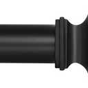 Ivilon Drapery Treatment Window Curtain Rod - Square Design 1 1/8 Rod. 48 to 86 Inch. Black