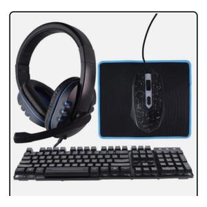 iLive Gaming Bundle - Headphones / Keyboard / Mouse + Pad - Black (IAGMK22VP)