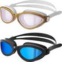 Adult Swim Goggles-Mirrored/Polarized Swimming Goggles 10x Anti-fog UV Protection Goggles for Men Women Youth 9+