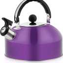 Food Grade Stainless Steel Teakettle is Best for Boiling Water, Brewing Tea, and Making Coffee (Purple)