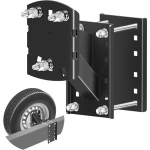 Qualward Spare Tire Mount Bracket for Trailer & Carrier - 300lbs Capacity, Fits 4 & 5 & 6 Lugs Wheels on 4", 4.25", 4.5", 4.75", 5" or 5.5" Bolt Patterns, Triple Anti-Loose Design