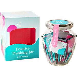 Positive Thinking Jar - Daily Positive Affirmation Gifts for Women and Men, Message in a Bottle Gift for Birthday, Christmas or Farewell Parties