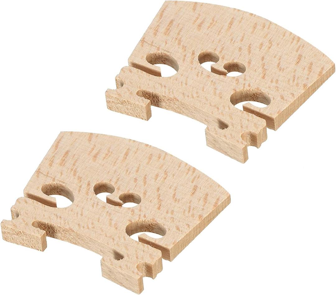 MECCANIXITY 1/8 Violin Bridge Maple Wood Violin Parts for 1/8 Violin, Pack of 2