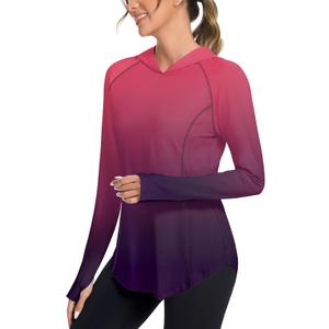 Bashafo Women UPF50+ Long Sleeve Shirts UV Protection Lightweight Sun Hoodie Hiking Workout Tops Quick Dry Outdoor, Small