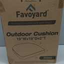 Favoyard Outdoor Chair Cushions 19"x19"x2" Set of 4 Waterproof Seat Cushion for Patio Furniture with 3-Year Fade Resistant Removable Cover Attach Straps Hidden Zipper Round Corner for Yard Garden
