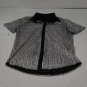 Runcati Mens Disco Shirt 70s Shirts Short Sleeve Button Down Vintage Sequin Metallic Disco Outfits Party Costume Top Medium