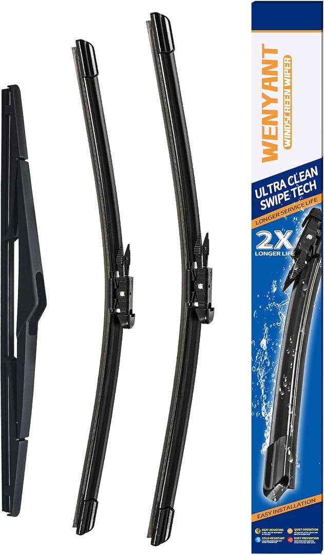 28"/28"/12" Windshield Wipers Compatible with Ford Focus 2012-2018 Front and Rear Wiper Blades for My Car Original Equipment Automotive Replacement (Set of 3)