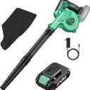 K I M O. Cordless Leaf Blower Vacuum Combo 4 IN 1, 3 Nozzles for Inflation & Compression,3 Modes & Variable Speed, 20000RPM 150MPH, 2000mAh Battery, Extended Tube, Mini Leaf Blowers for Lawn Care|Yard