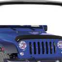 HECASA Hood Shield Compatible with 2007-2018 Jeep Wrangler JK PC Plastic Hood Bug Deflector Hood Protector Protection Smoke