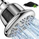 MakeFit Filtered Shower Head with Upgraded Activated Carbon Filter - High Pressure Shower Head with Hard Water Softener - 7 Settings Bathroom Rain Showerhead to Remove Chlorine and Heavy Metals