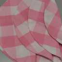 Pink & White Cotton Buffalo Check Plaid Round Placemat, Set of 4, 15 Inch eco-Friendly Fabric Handcrafted Machine Washable Indoor & Outdoor Tablemat