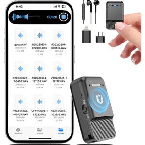 Magnetic Voice Recorder,64GB Audio Recorder,Digital Voice Recorder with Al-Triple Noise Cancellation,Voice Activated Recorder with Playback,Mini Recording Device for Lectures,Meetings,Interviews