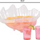 Fun Express Large Serving Bowl 18-Inch Clear Plastic Seashell Punch Bowl for Parties - Decorative Shell Bowl Beach Theme Events, Luau Celebrations & Outdoor Entertaining | Food-Safe Acrylic Design