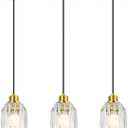 3-Pack Modern Pendant Light Fixtures, Kitchen Island Hanging Light Pendant Lighting Fixture with Glass Lampshade for Bedroom Living Room Kitchen