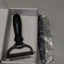 Docrok Pet Grooming Combo: Undercoat Rake, Dematting Deshedding Brush for Long-Haired Dogs and Cats, Black