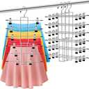3 Pack Pants-Hangers-Space-Saving,6 Tier-Closet-Organizers-and-Storage Skirt Hangers with Clips,Closet-Organizer-Clothes-Organization-and-Storage Jeans Scarf Hangers,College-Dorm-Room-Essentials Decor