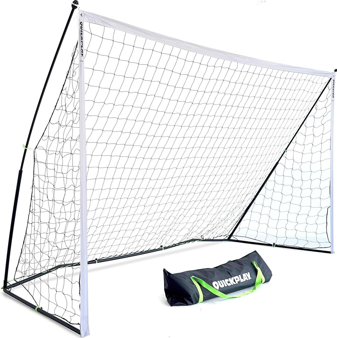 QUICKPLAY Kickster Soccer Goal Range Ultra Portable | Quick and Easy Set Up | Includes Net and Carry Bag | Backyard Soccer Net for Kids & Adults [Single Goal] 8 x 5 ft