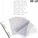 A6 A5 6-Holes Colorful PVC Cover Personal Organizer with Snap Button Closure File Folder for Loose Leaf Sheet Notebook (Orchid Bouquet, A5 Combo)