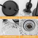 Vintage Bathroom Light Fixtures Over Mirror, 2-Light Black Wall Sconce Lighting with Flower Glass Shade, Farmhouse Vanity Lights for Bedroom Kitchen Living Room Hallway Light