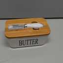 Glass Butter Dish with Bamboo Lid and Knife, Airtight Seal for Freshness, Large Butter Dish for East and West Coast Butter, Ideal for Countertop and Refrigerator Storage, Premium Glass Butter Keeper