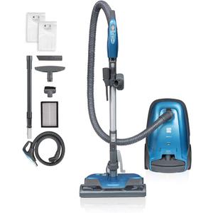 Kenmore BC3005 Pet Friendly Lightweight Bagged Canister Vacuum Cleaner with Extended Telescoping Wand, HEPA, 2 Motors, Retractable Cord, and 4 Cleaning Tools, Blue